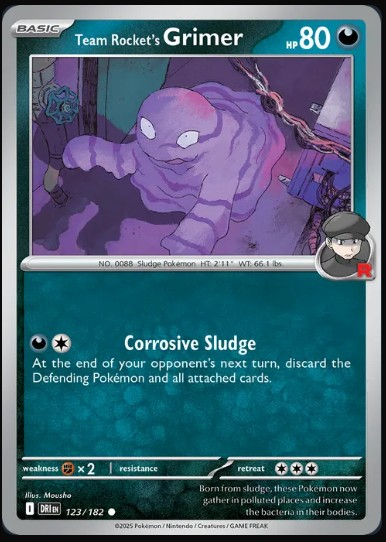Pokemon Destined Rivals Single Kart Team Rocket's Grimer 123/182