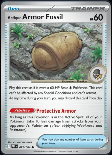 Pokemon Mega Evolution Pitch Black Single Kart Antique Armor Fossil (RH) 072/084