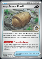 Pokemon Mega Evolution Pitch Black Single Kart Antique Armor Fossil (RH) 072/084