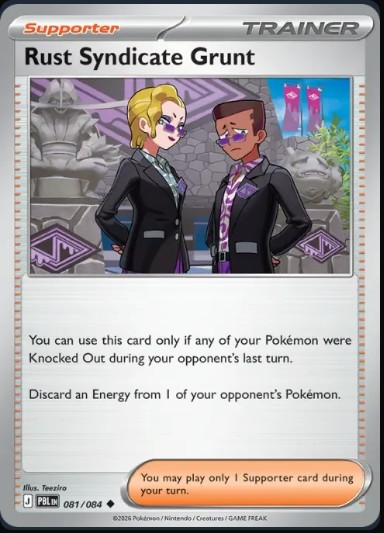 Pokemon Mega Evolution Pitch Black Single Kart Rust Syndicate Grunt 081/084