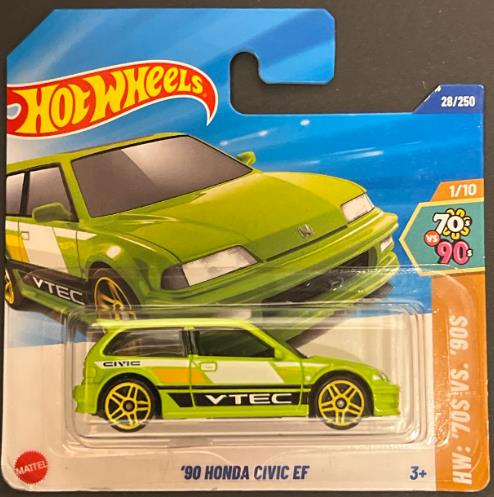 Hot Wheels Tekli Arabalar '90 Honda Civic EF HYX90 ('70s vs. '90s)