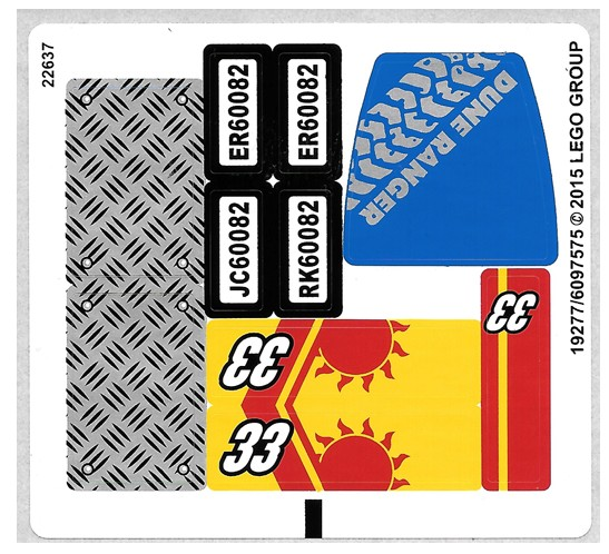 Lego 60082 Dune Buggy Trailer - STICKER -