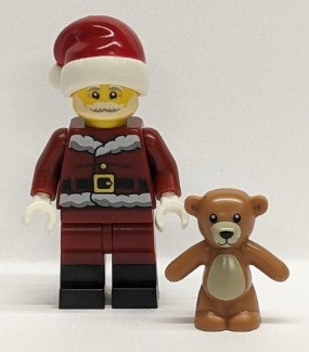Orjinal Lego Minifigür Santa Claus with Teddy