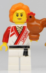 Orjinal Lego Minifigür Ninjago Dojo Student with Brown Chicken