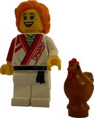 Orjinal Lego Minifigür Ninjago Dojo Student with Brown Chicken