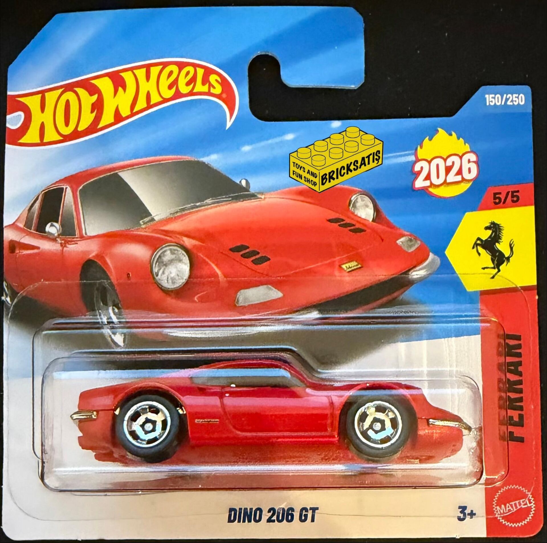 Hot Wheels Tekli Arabalar Dino 206 GT JJH56 (Ferrari)