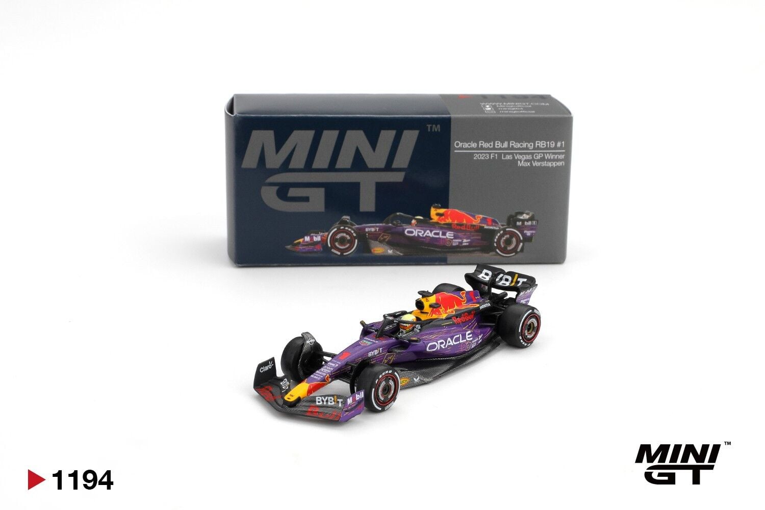 Mini GT Oracle Red Bull Racing RB19 #1 Max Verstappen 2023 F1 2023 Las Vegas GP Winner 1194
