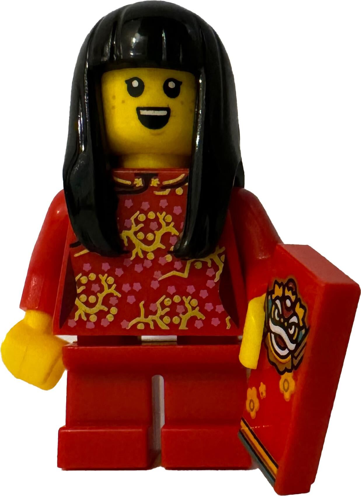 Orjinal Lego Minifigür Chinese New Year Girl with Nian Tile
