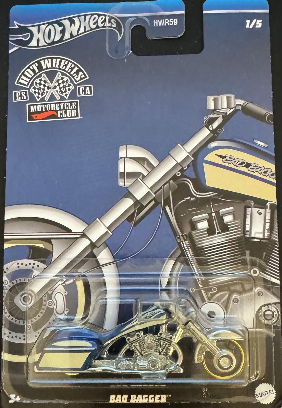 Hot Wheels Motorcycle Club Bad Bagger HRR90
