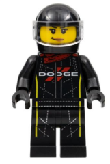 Lego Minifigür Mopar Dodge SRT Top Fuel Dragster Driver sc090