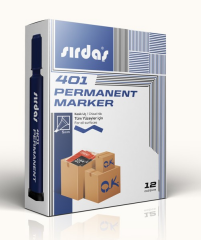 Sırdaş Permanent Marker 12'li Paket Mavi Kesik Uç 401