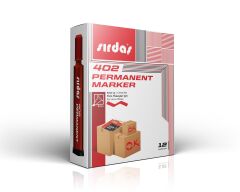 Sırdaş Permanent Marker 12'li Paket Kırmızı Kesik Uç 402