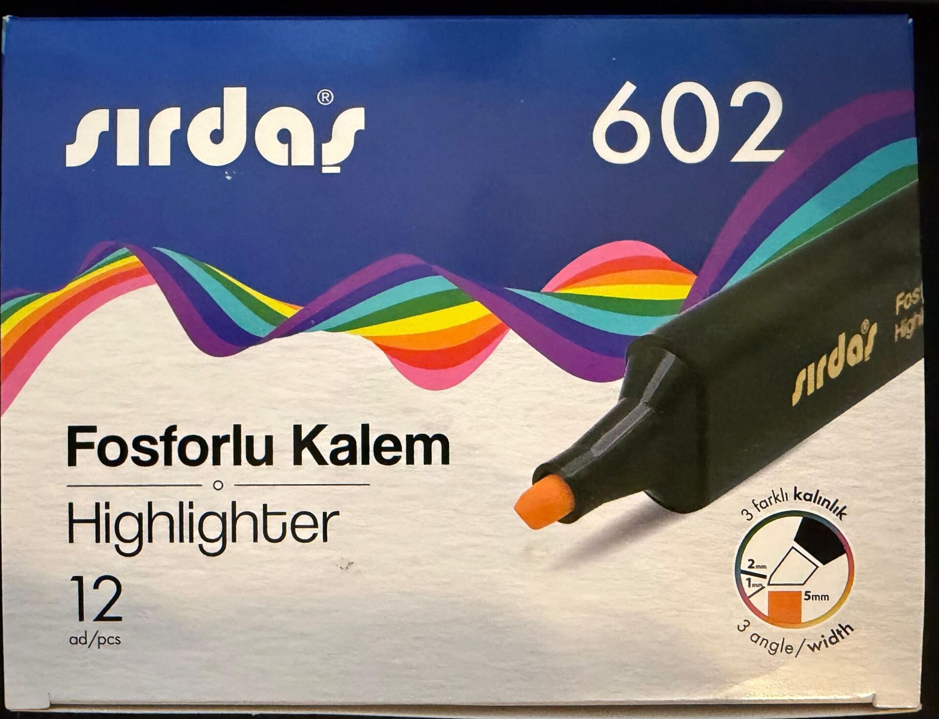 Sırdaş Fosforlu Kalem 12'li Paket Turuncu 602