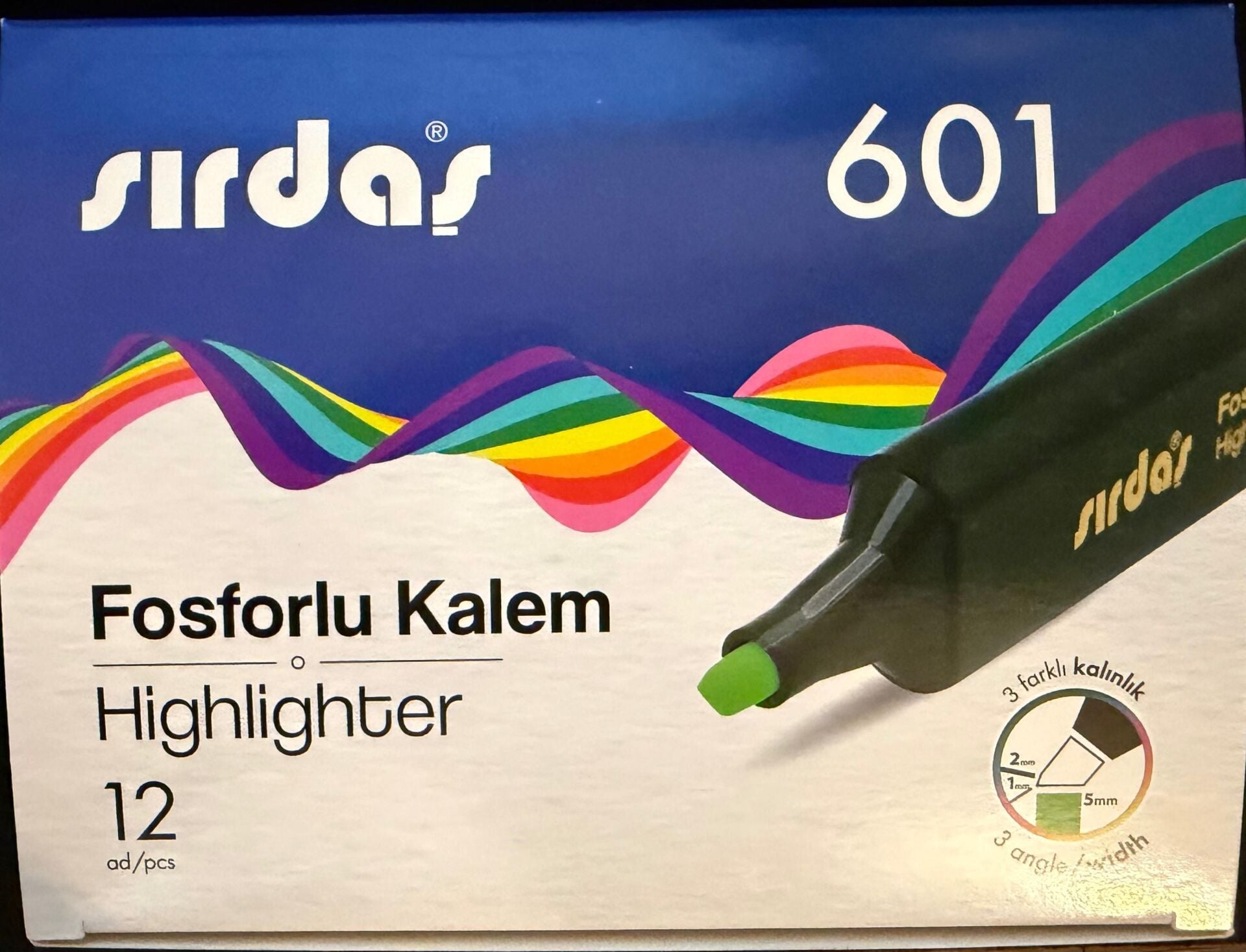 Sırdaş Fosforlu Kalem 12'li Paket Yeşil 601