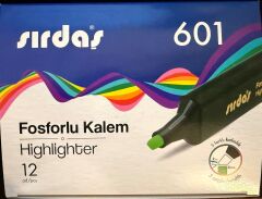 Sırdaş Fosforlu Kalem 12'li Paket Yeşil 601