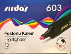 Sırdaş Fosforlu Kalem 12'li Paket Pembe 603