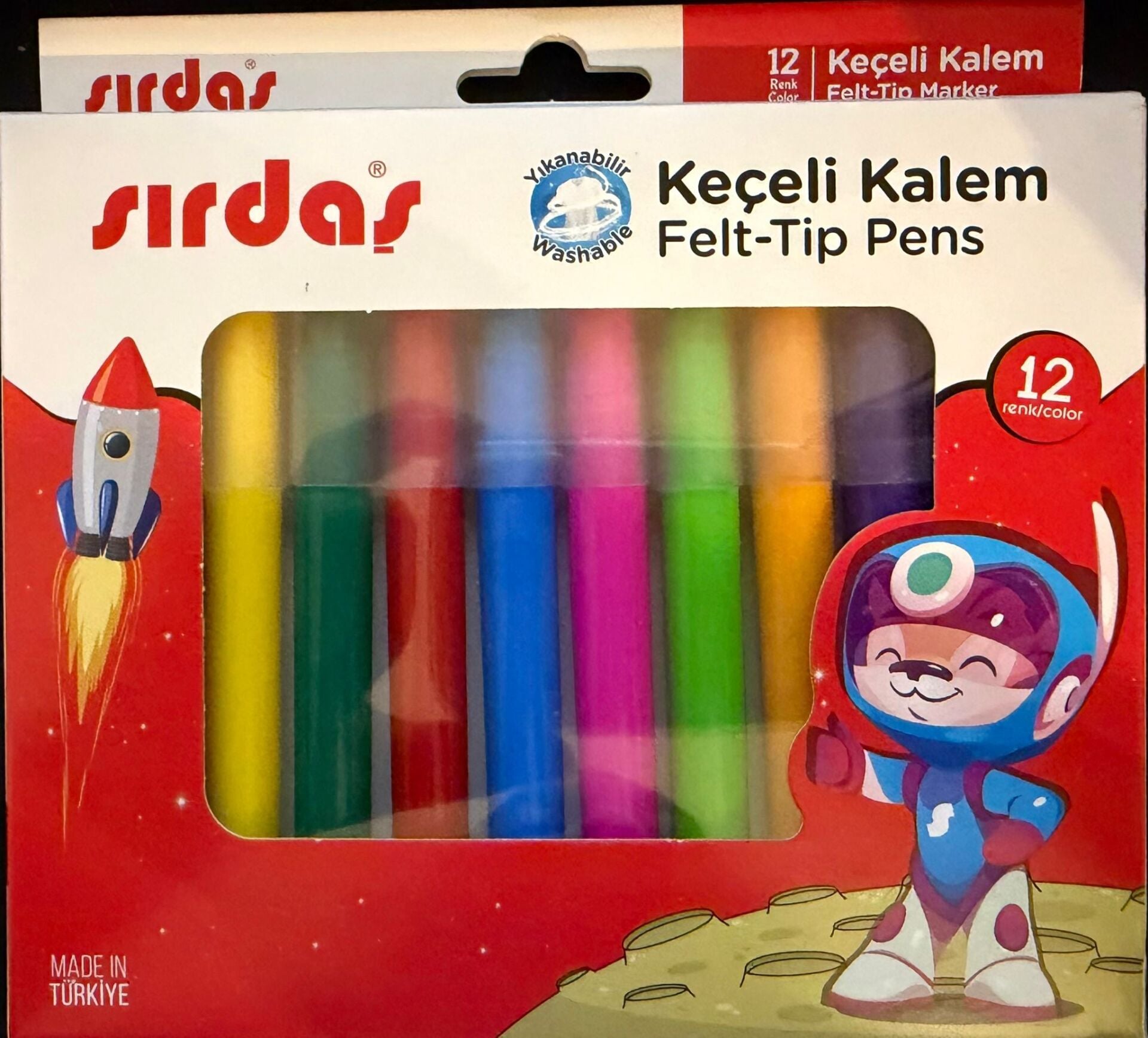 Sırdaş Keçeli Boya Kalemi 12'li 8012