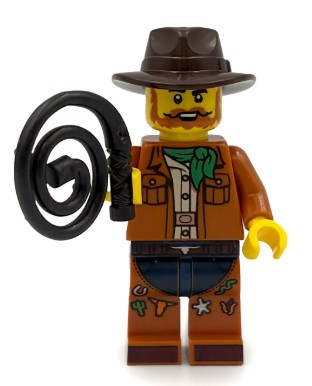 Orjinal Lego Minifigür Western Cowboy in Chaps with Whip