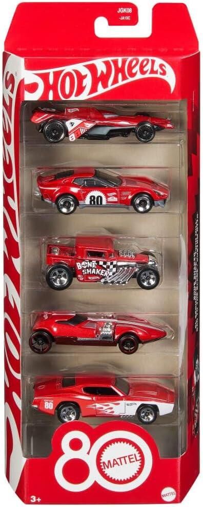 Hot Wheels Mattel 80th Anniversary Set of 5 Vehicles JGK08
