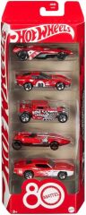 Hot Wheels Mattel 80th Anniversary Set of 5 Vehicles JGK08