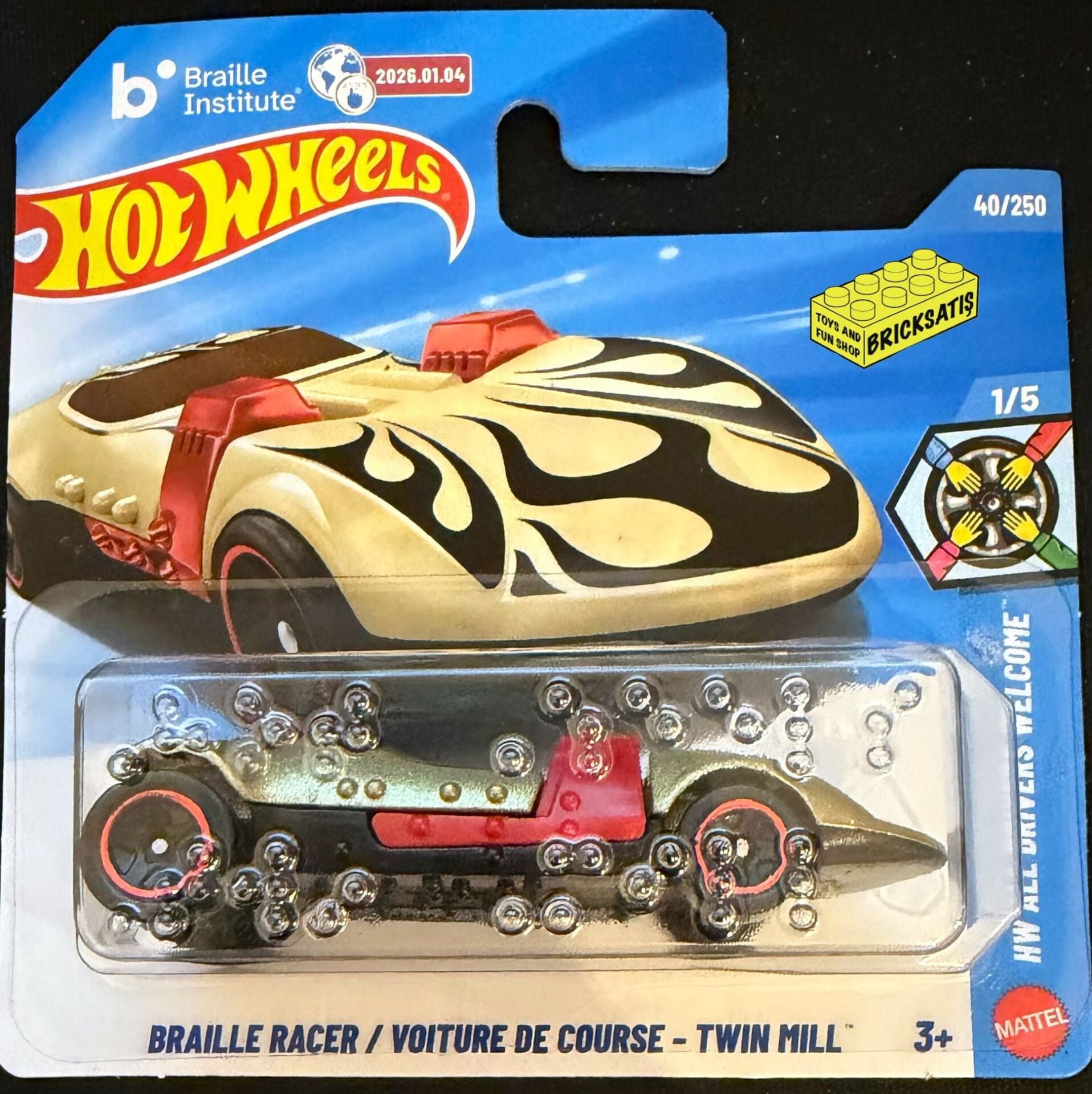 Hot Wheels Tekli Arabalar Braille Racer Twin Mill JJJ11 (HW All Drivers Welcome)