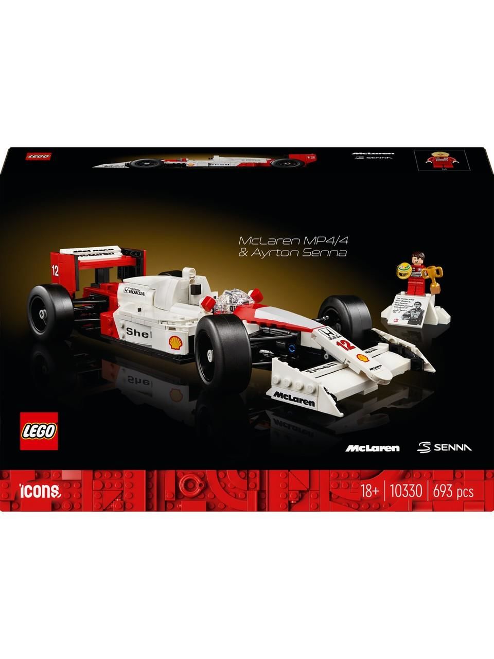 Lego icons McLaren MP4/4 ve Ayrton Senna 10330