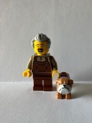 Orjinal Lego Minifigür Man with Dog