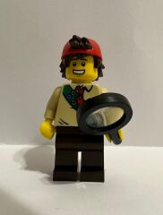 Orjinal Lego Minifigür Scout Explorer with Magnifying Glass
