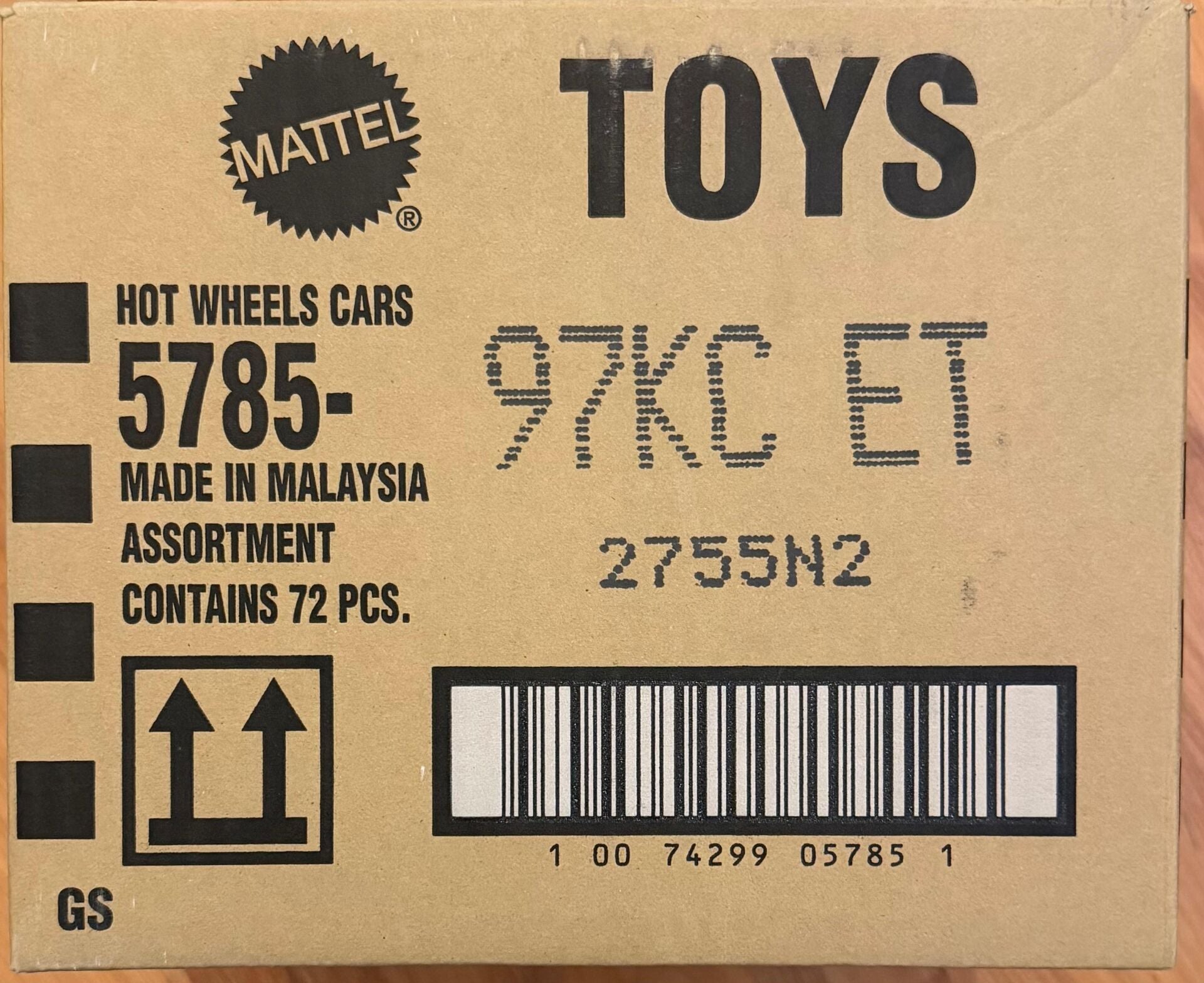 Hot Wheels Kısa Karton 72'li Kutu 5785-97KCET