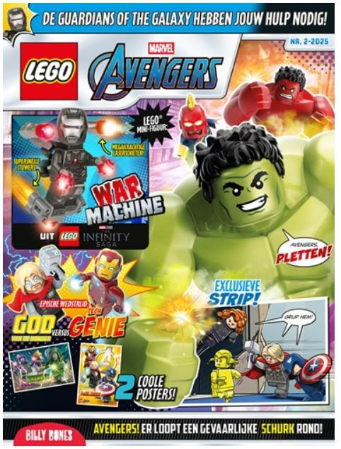Lego Marvel Avengers Aylık Dergi 02-2025 - Flemenkçe (War Machine Figür)