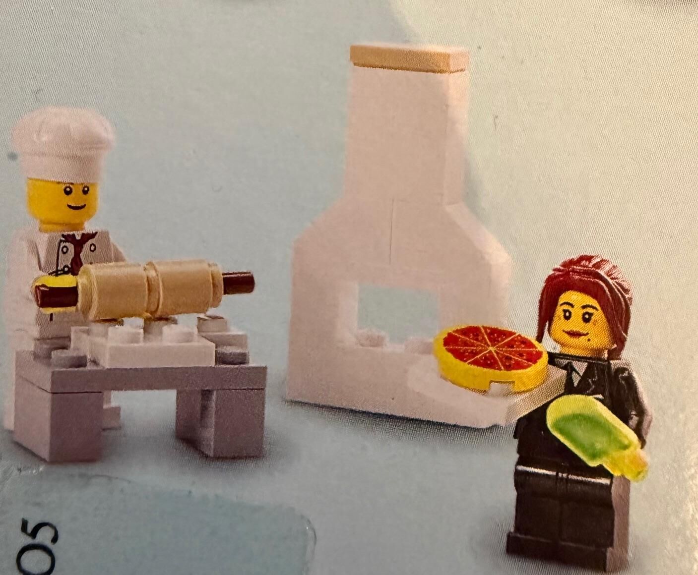 Lego Minifigür Chef - White Torso with 8 Buttons with Female Suit Black, Dark Red Hair chef017a/cty0183