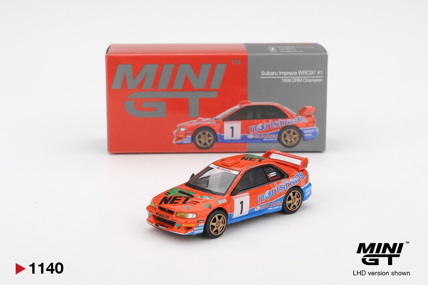 Mini GT Subaru Impreza WRC97 #1 1999 DRM Champion 1140