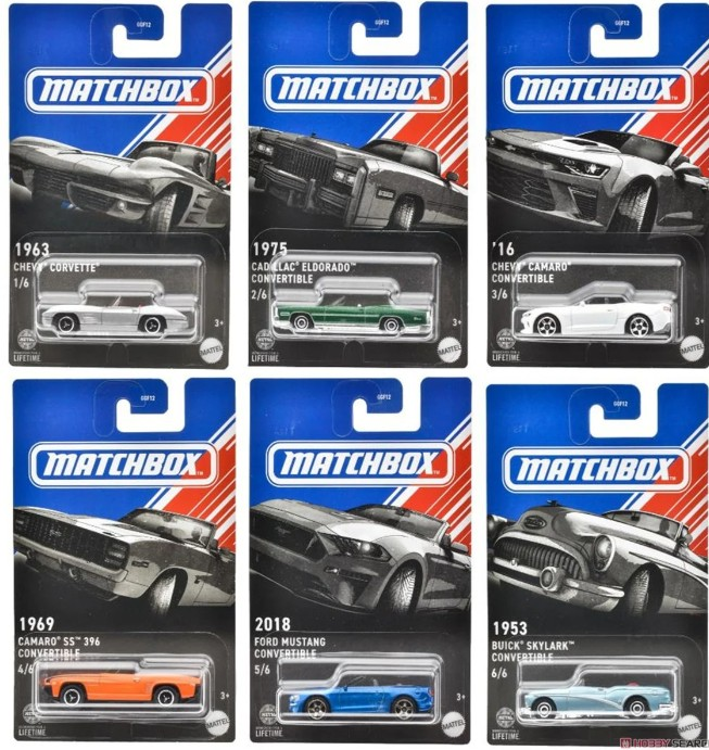 Matchbox American Convertible Cars 6'lı Set GGF12