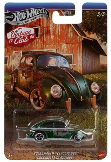 Hot Wheels Silver Series 1968 Vintage Club Volkswagen Vlassic Bug JKY35