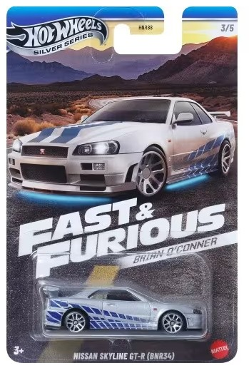 Hot Wheels Fast & Furious Brian O'connor Nissan Skyline GTR (BNR34) JBY31