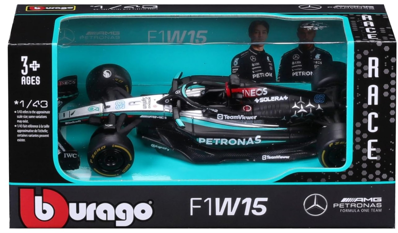 Bburago Formula 1 Mercedes-AMG Petronas F1 W15 #44 Lewis Hamilton (1:43 Ölçek)