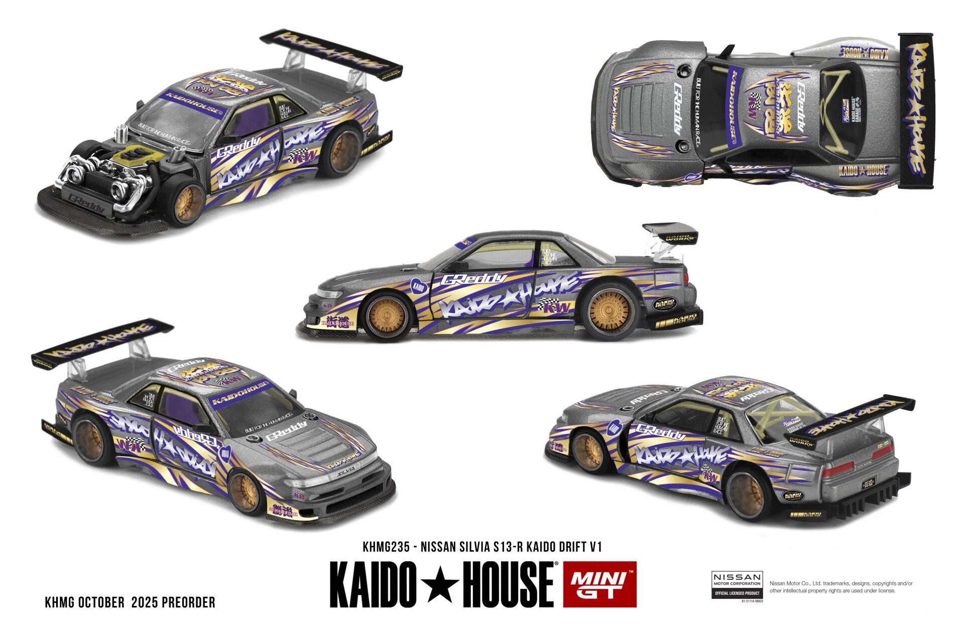 Kaido House x Mini GT Nissan Silvia S13-R KAIDO DRIFT V1 235