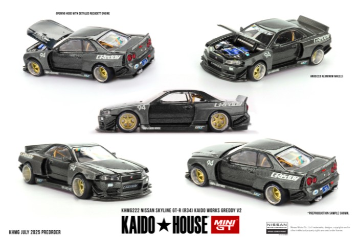 Kaido House x Mini GT Nissan Skyline GT-R (R34) Kaido Works GReddy V2 222