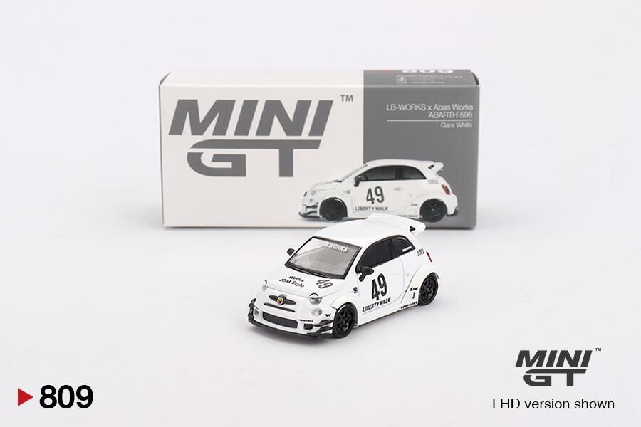 Mini GT LB-WORKS x Abas Works ABARTH 595 Gara White 809
