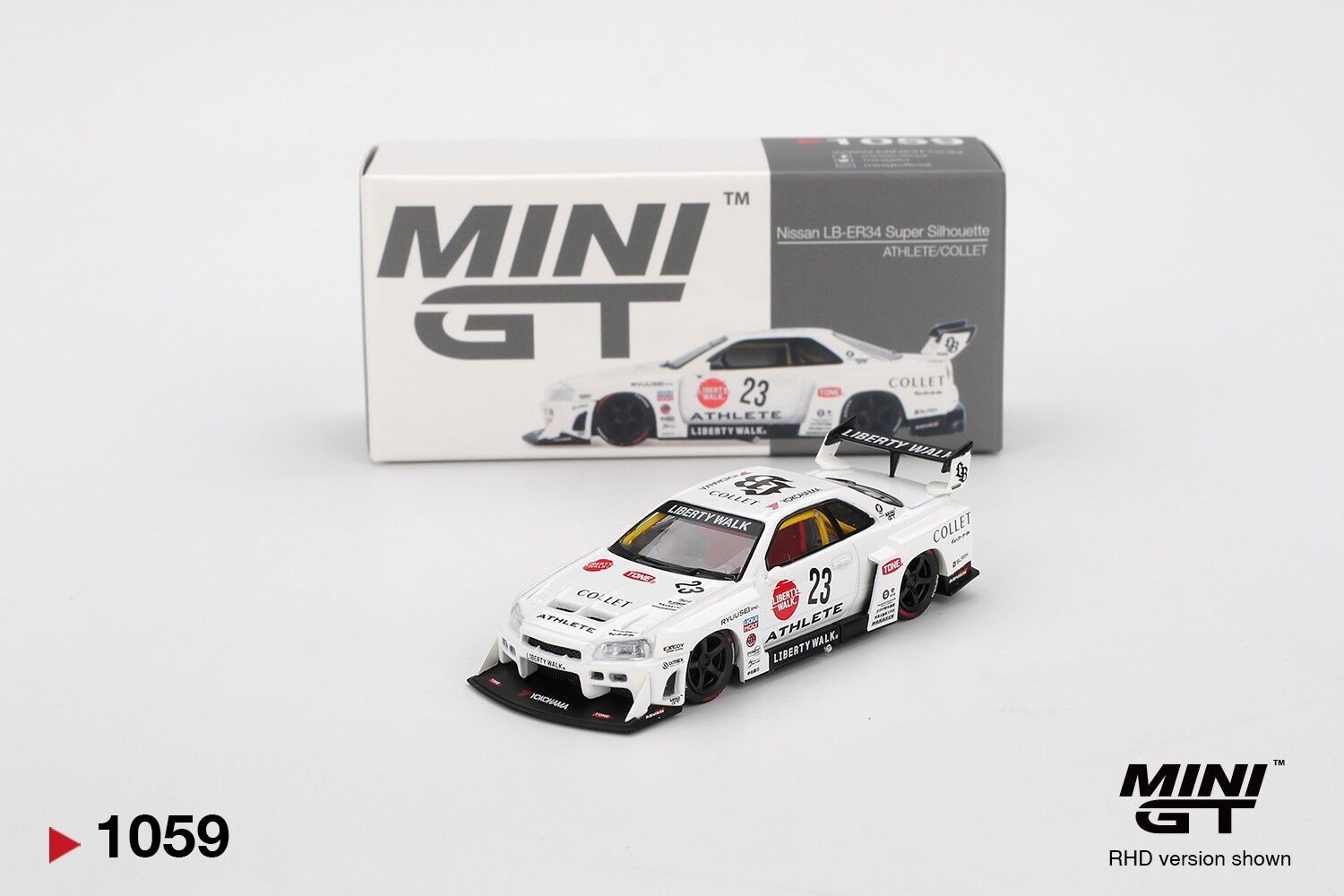Mini GT Nissan LB-ER34 Super Silhouette ATHLETE/COLLET 1059