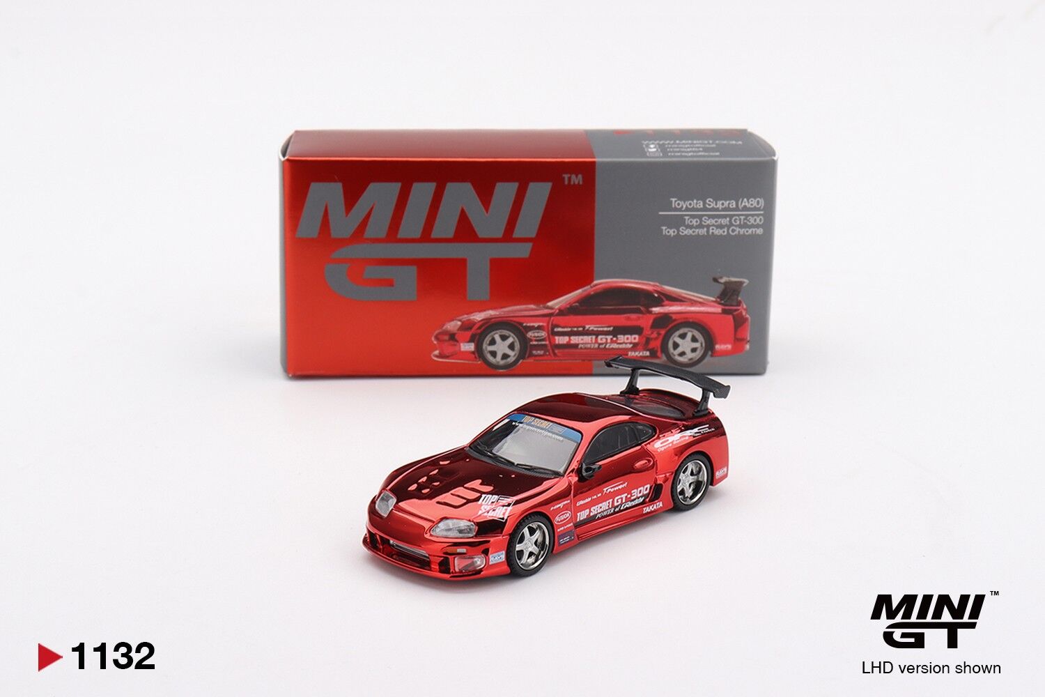 Mini GT Toyota Supra (A80) Top Secret GT-300 Top Secret Red Chrome 1132