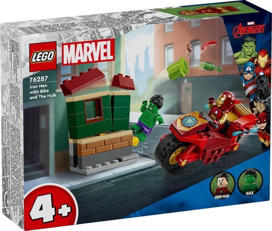 Lego Marvel Marvel Motosikletli Iron Man ve Hulk 76287