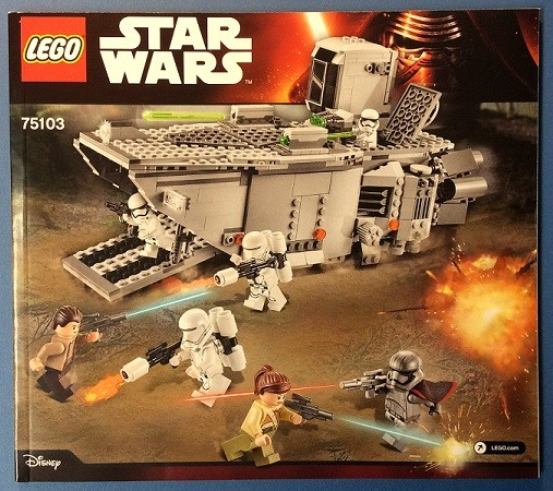 Lego 75103 First Order Transporter - YAPIM KILAVUZU / STICKER -