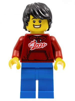 Lego Minifigür Man Dark Red '2021' Shirt hol228