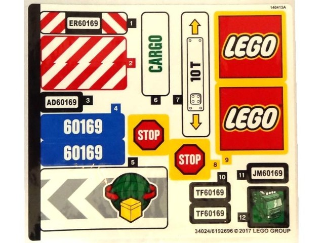 Lego 60169 Cargo Terminal - STICKER -