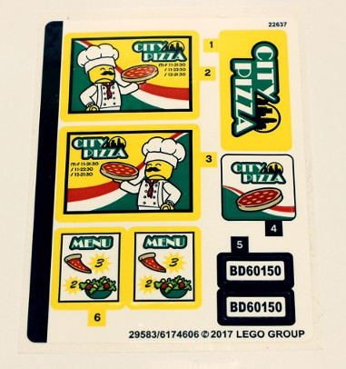 Lego 60150 Pizza Van - STICKER -