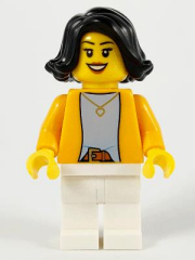 Lego Minifigür Woman, Bright Light Orange Jacket hol227