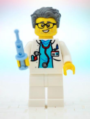 Orjinal Lego Minifigür Hospital Doctor with syringe