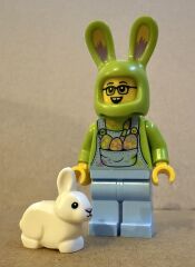 Orjinal Lego Minifigür Easter Egg Hunt Fan with White Rabbit