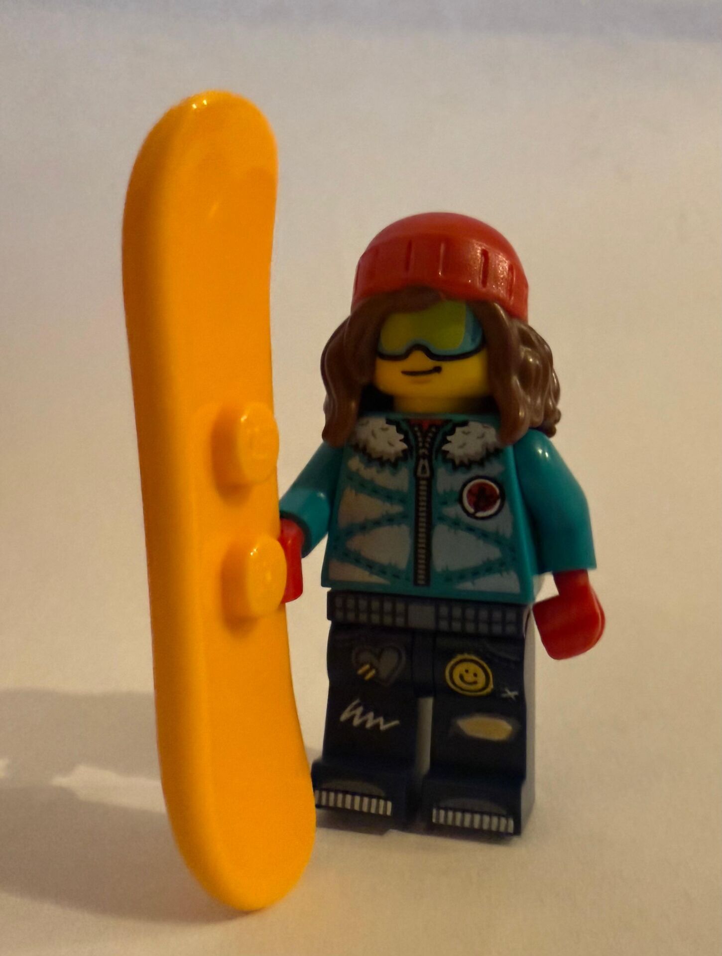 Orjinal Lego Minifigür Winter Snowboard Girl with Snowboard